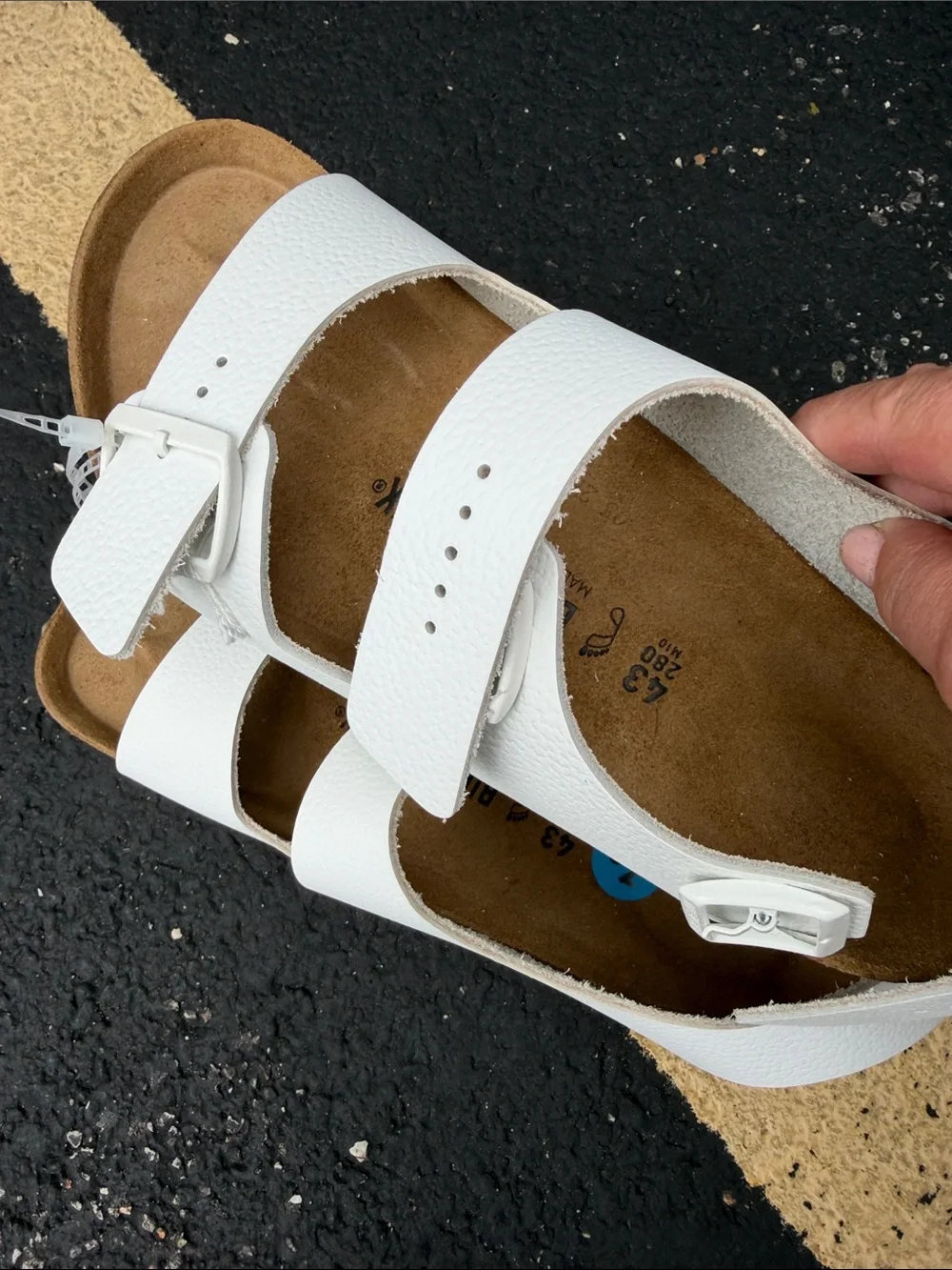 Birkenstock Men Milano White Two-Strap Slide Sandals.Unisex